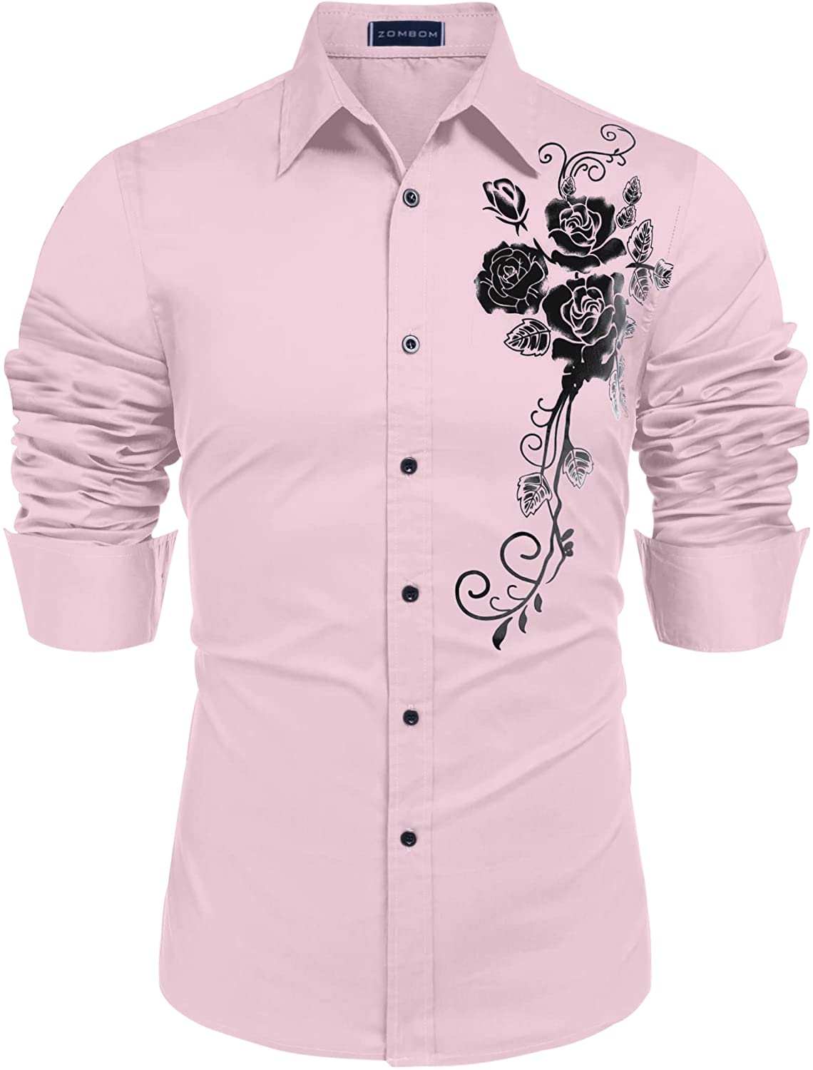 ZombomMen Cotton Polyester Blend Printde Regular Fit Full Sleeve Casual Shirt