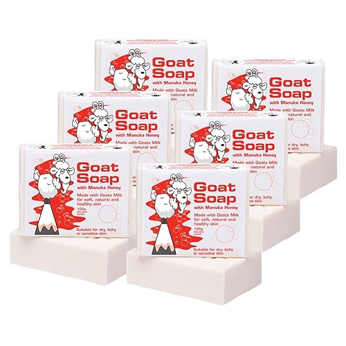 Goat Soap Value Six Packs - Para una piel suave, natural y saludable, barra de jabón corporal con leche, 6 barras de 3.5 onzas, miel de manuka