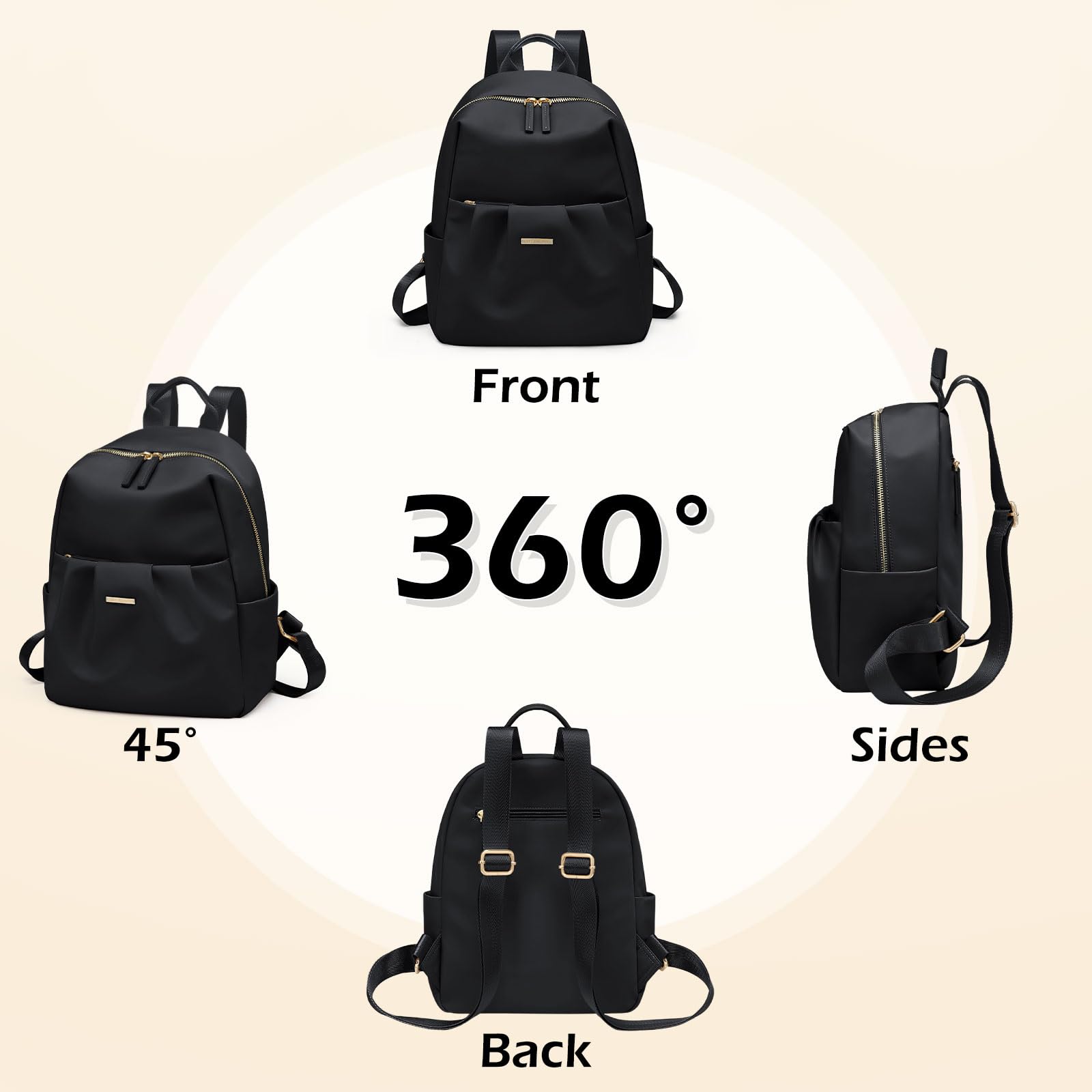 Mochila Mujer Pequeña Mochilas Portátil 13 Pulgadas Ordenador Backpack Mochila Bolso Mochila Viaje Antirrobo, Impermeable Casual Mini Backpack para Oficina Universidad Compras Uso Diario