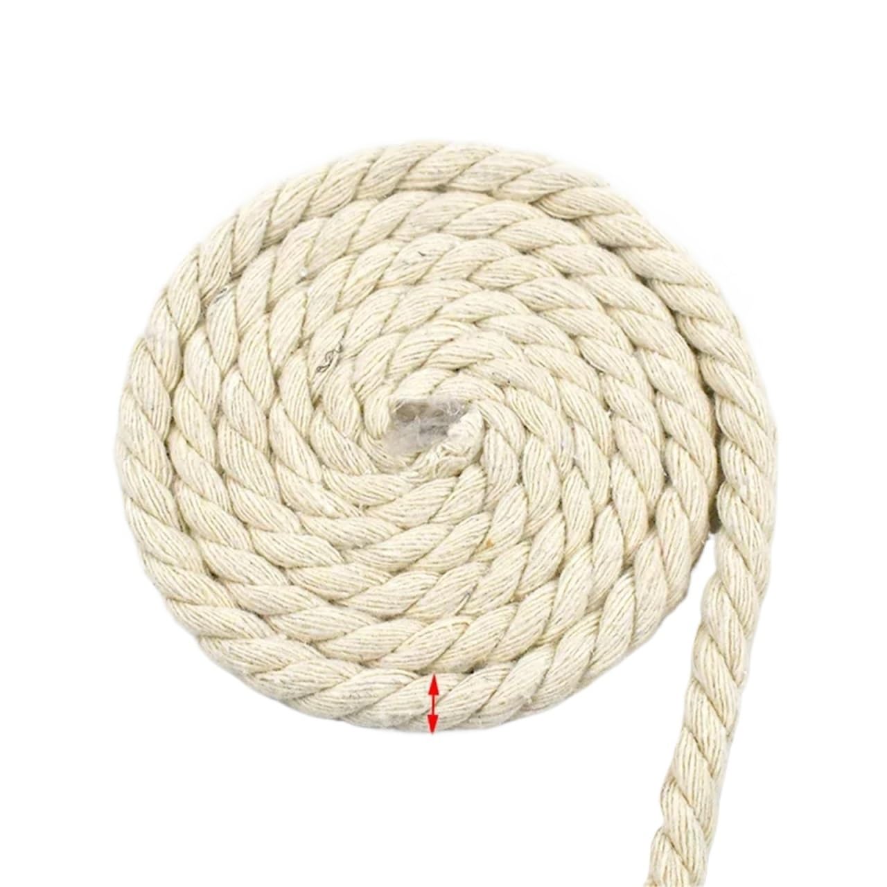 Cordón macramé de algodón beige de 8mm ideal para confección textil