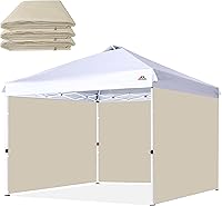Vista 1 de SCOCANOPY Pared solar para estructura de toldo desplegable de 12x12, paquete de 3 solo paredes laterales (12x12, Beige)