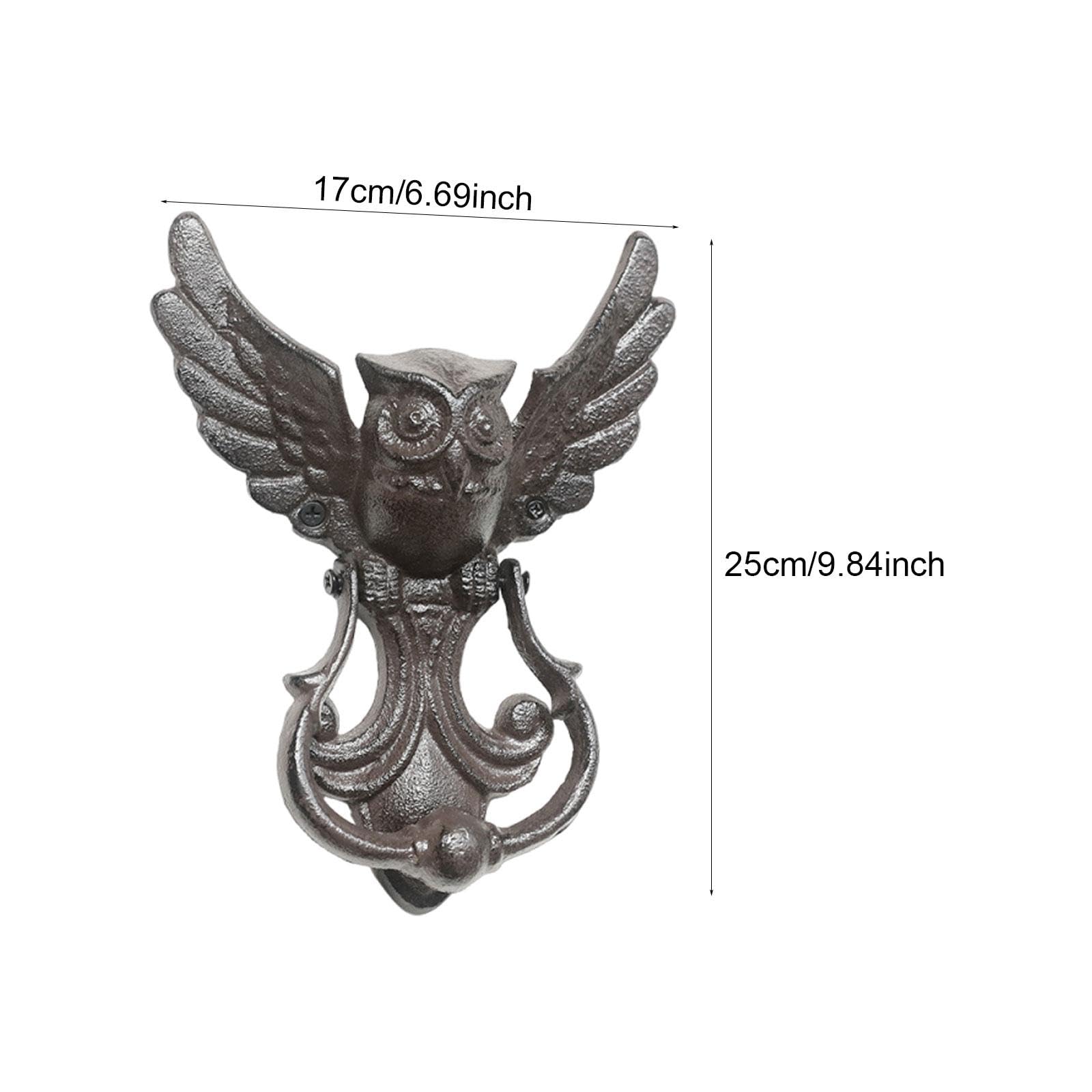 Heurtoir de Porte Hibou, Accessoire de Quincaillerie Extérieure Pratique et Robuste, Antique
