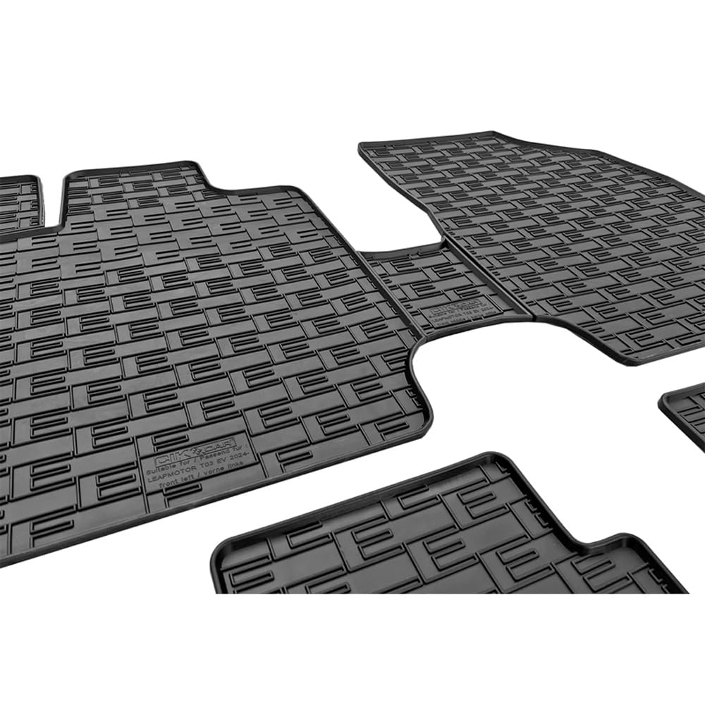 Satz Gummimatten kompatibel mit Leapmotor T03 2024- (3-teilig), Schwarz