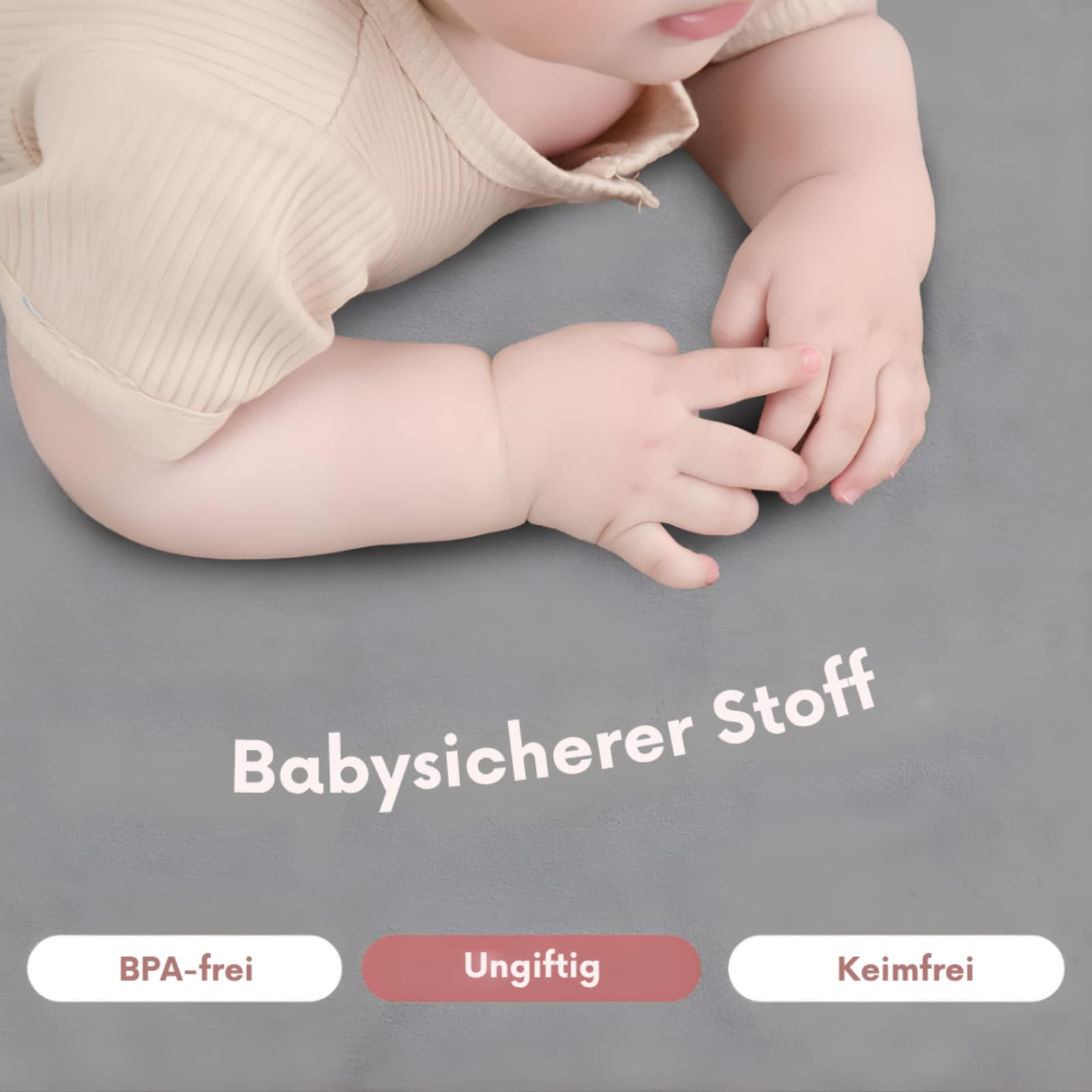 Nalaya - Baby Krabbel-& Spielmatte，Extra Dicke Krabbelmatte für Babys, 100x150x3cm, rutschfeste Spielmatte mit weichem Kurzflor, pflegeleicht – ideal für Kleinkinder und Laufstall