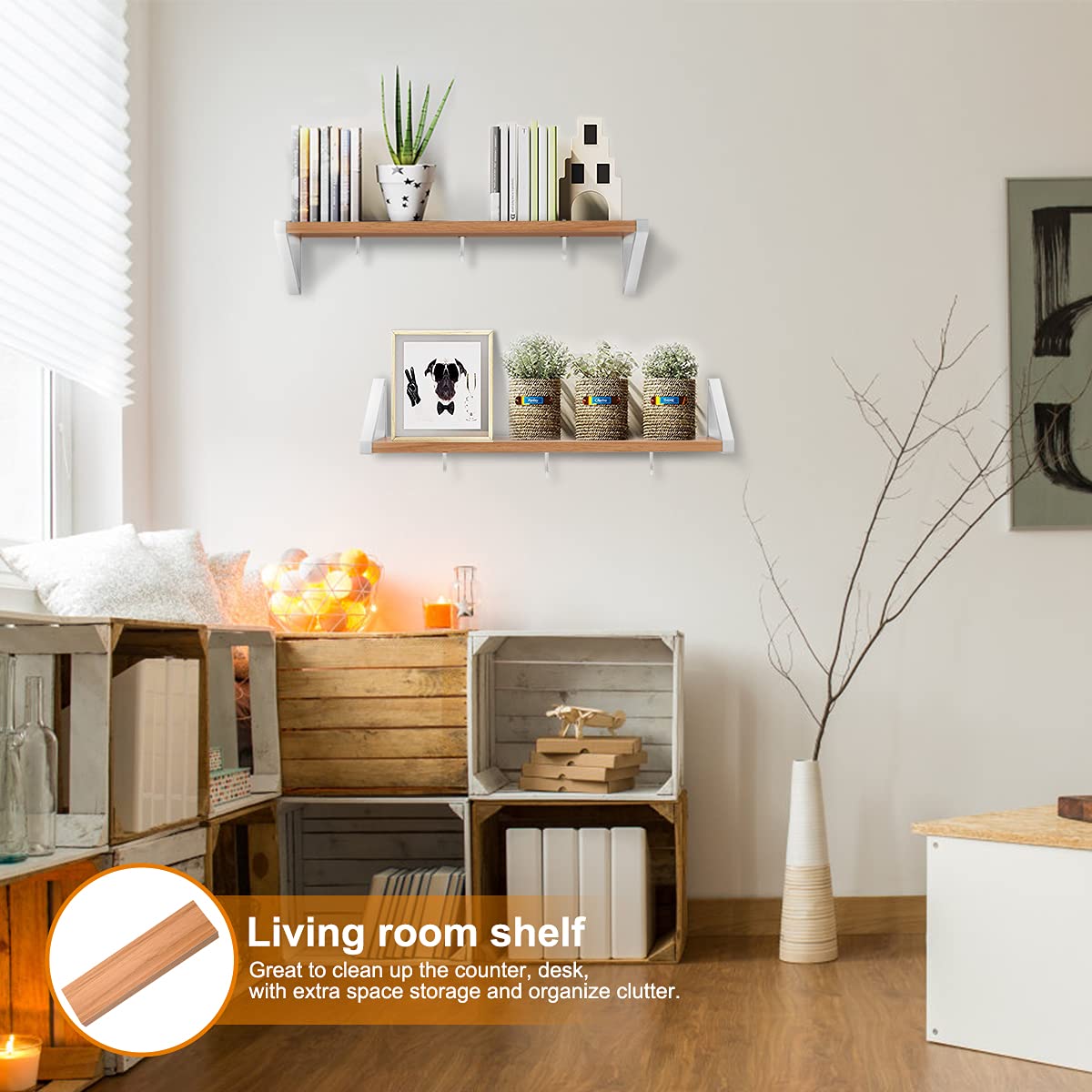 Floating Shelves Small for Wall, Wall Shelves for Bedroom, Premium Floating Wall Shelf, Hanging