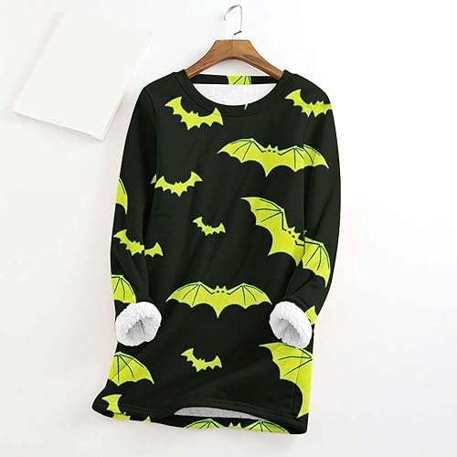 Miniatura 2 de SHOPESSA Suéter térmico para clima frío para mujer, con gráfico de Halloween, cuello redondo, forro polar, suéteres cálidos para mujer