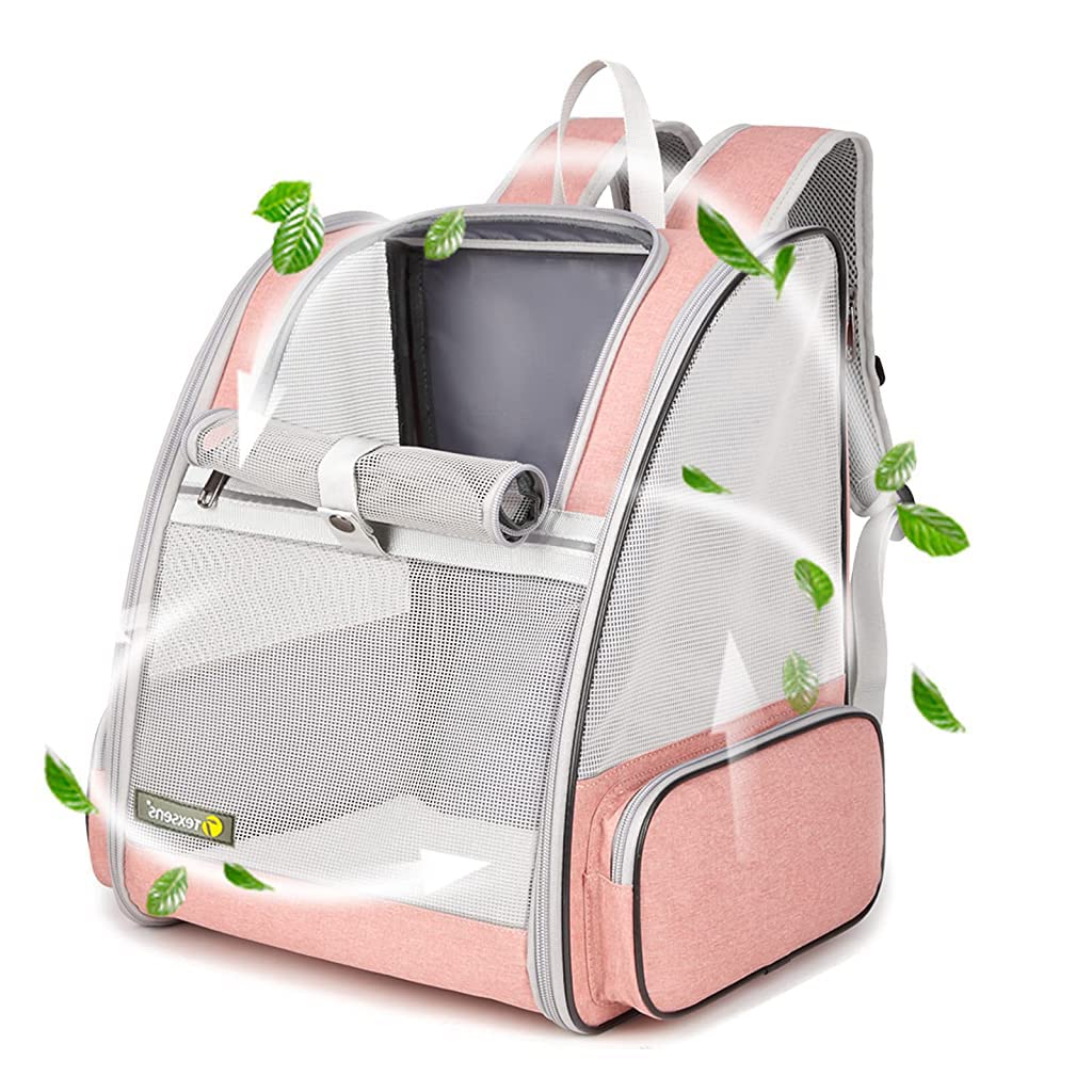 ZIBUYU® Pink Breathable Design Cat Bag Carrier Backpack for Hot Weather