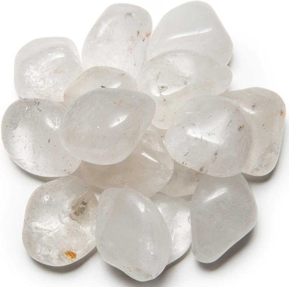 5 lbs of Large Crystal Quartz B Grade Stones from Brazil - Tumbled Rocks Perfect for Art, Crafts, Reiki, Wicca and Wire Wrapping!