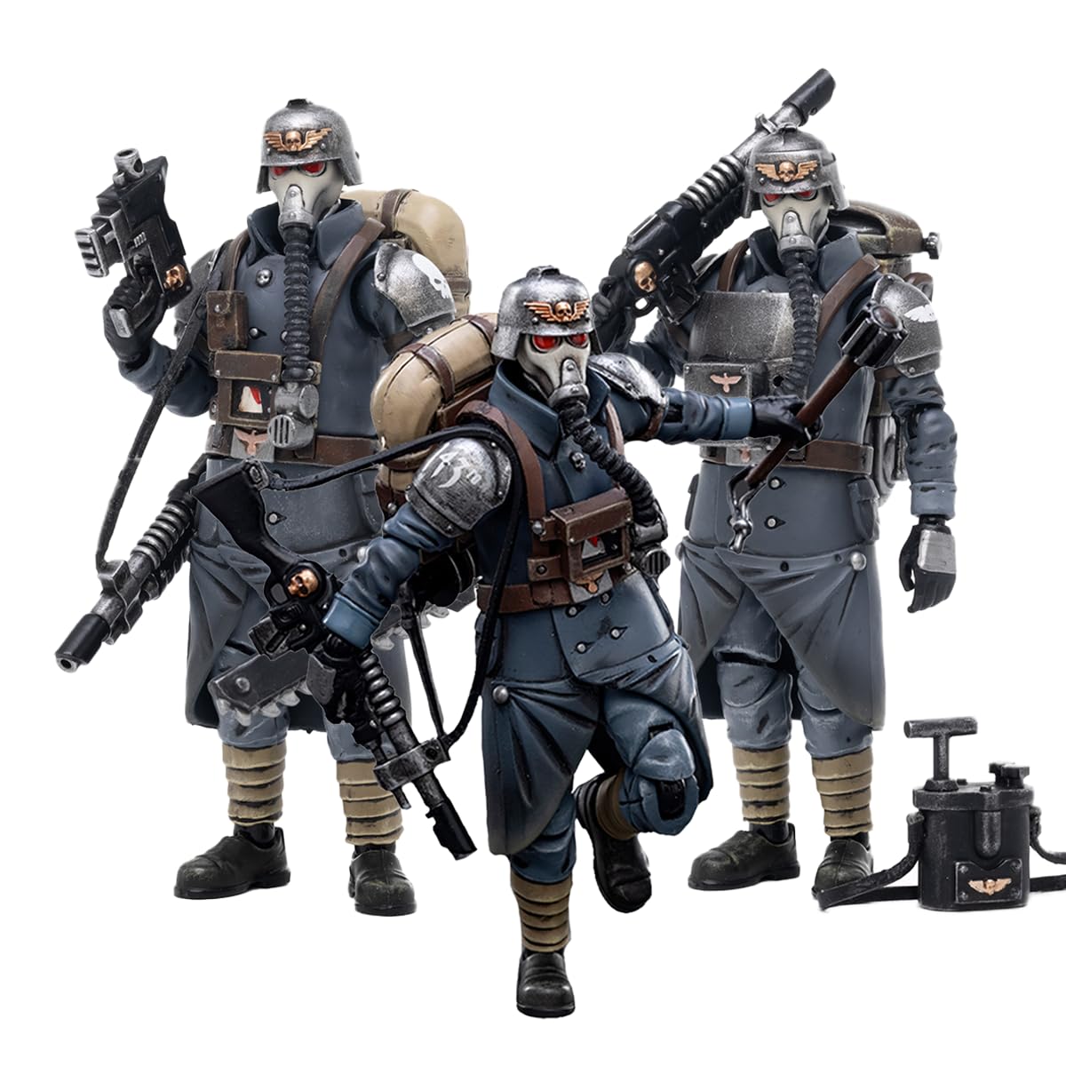 JOYTOY Warhammer 40K 1/18 Action Figure Astra Militarum Death Korps of Krieg Veteran Squad 3PCS Warhammer 40,000 Collection Model — image 1