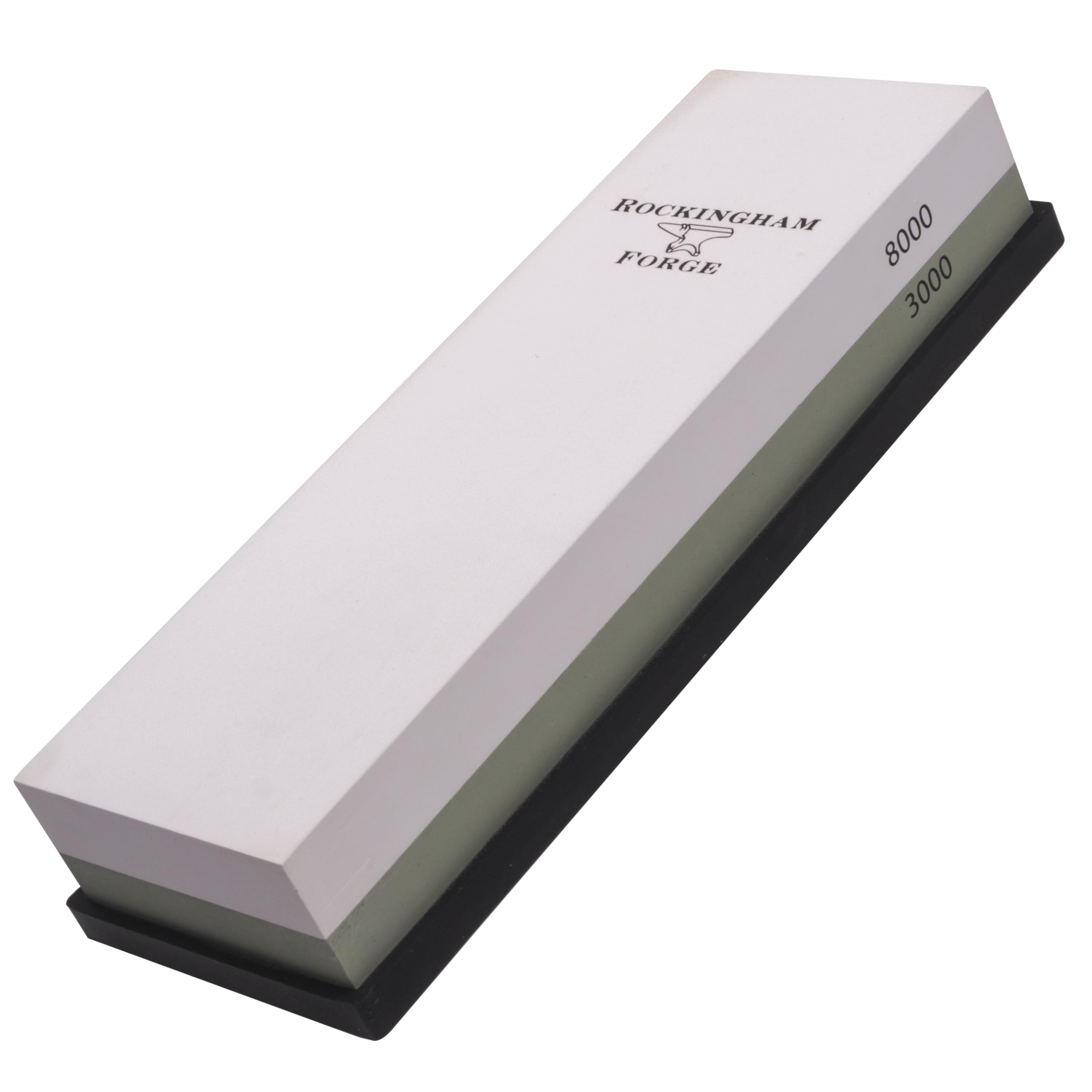 Rockingham Forge SUPERSHARP PRO Kombinowany kamień do ostrzenia 2 w 1 drobny/bardzo drobny 3000/8000 ziarnistość - profesjonalne ostrzenie noży Dwa kamienie w jednym z antypoślizgową podstawą