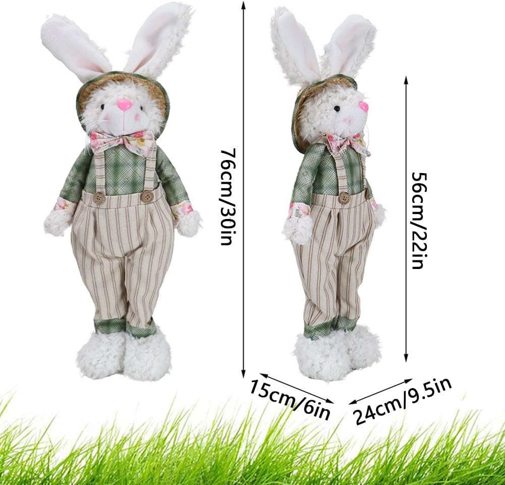 LYFJMUS 2 Pack 30 in Easter Bunny Decorations Large Rabbit Outdoor Decorations Standing Easter Rabbit Decor Statue Spring Home Decor Bunny for Home Table Office Kitchen Farmhouse