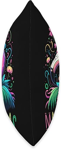 Miniatura 2 de Pink Flamingo Mardi Gras  Funny Carnival Party Almohada de 16 x 16 pulgadas multicolor