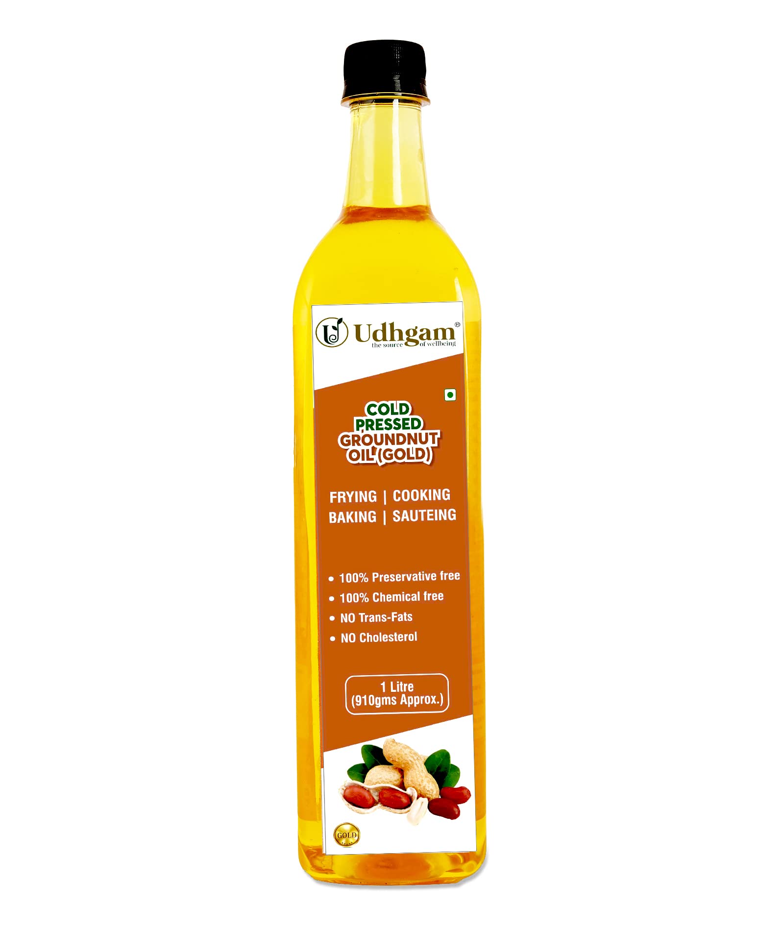 Udhgam Cold pressed Groundnut Oil for Cooking, Kolhu/Kacchi Ghani/Chekku, Natural Cold Pressed Oil, Deep Fry, Unprocessed, Unrefined, Chemical-Free (3Litre) (B09FRFTVMY) Amazon Price History, Amazon Price Tracker