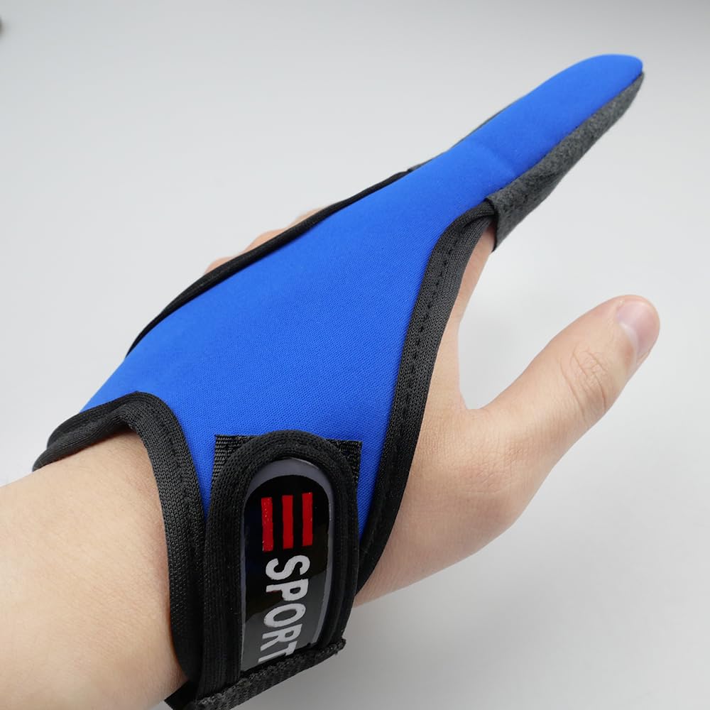 3 Pcs Gant de pêche Ajustable Gants de Pêche Doigt AntidéRapant Index Doigt Protecteur Gant Unisexe Protège-Doigts de Pêche pour Pêche en Plein Air, Protection de Doigt (Noir, Bleu, Rouge)