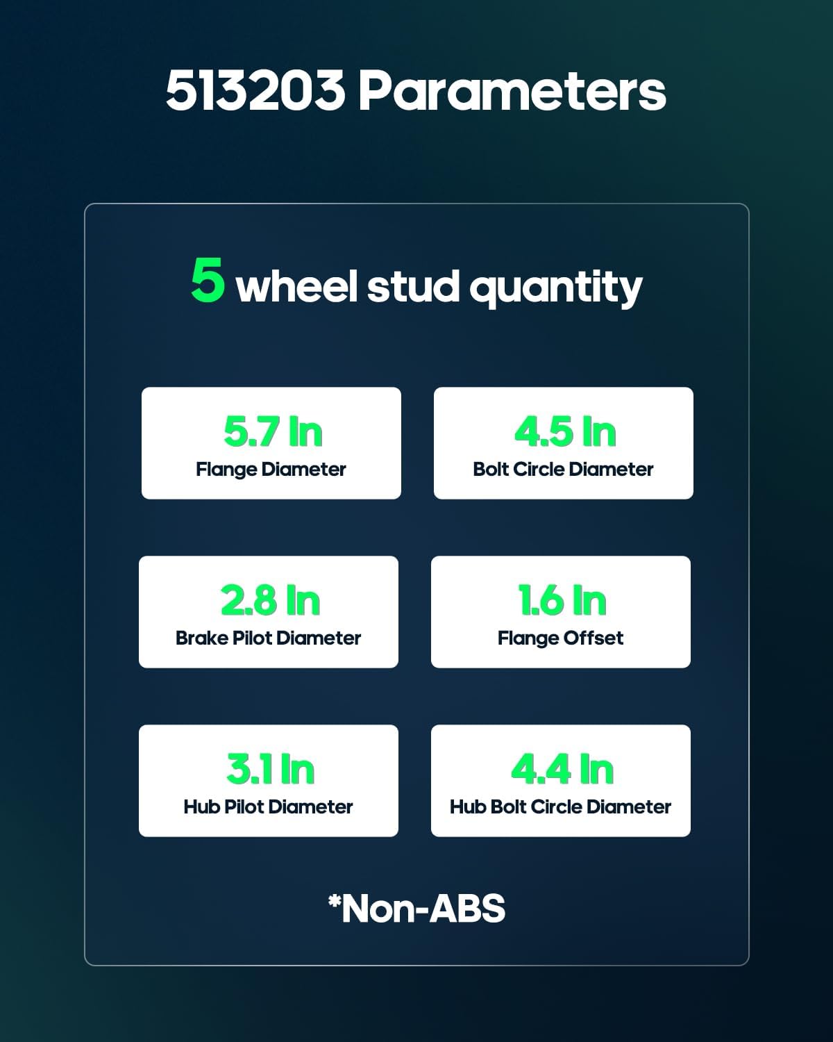 SCITOO 513203 New Front Wheel Bearing Hub fit 2005 For Buick LaCrosse 2003-2005 For Buick Century 5 Lugs Axle Hub Assembly Kit NO/ABS 1 Pack