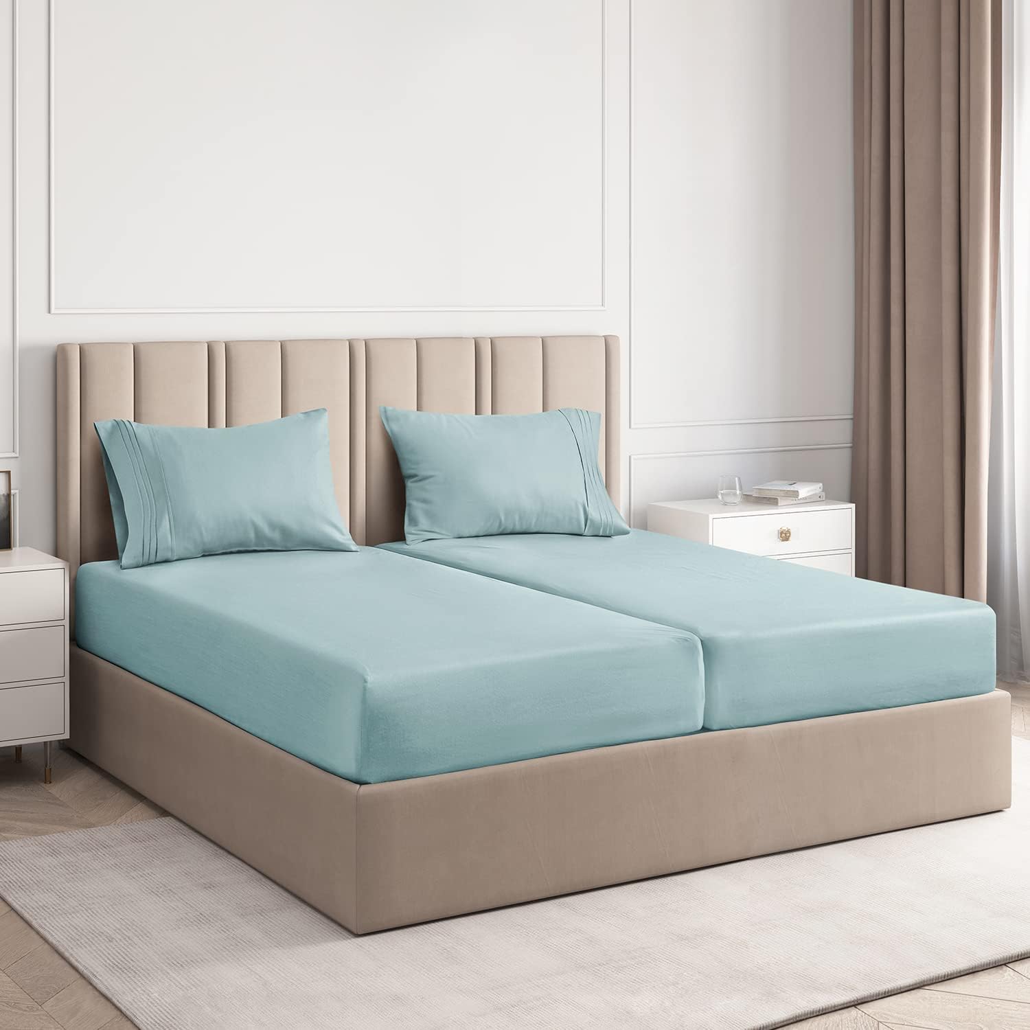 Queen Size Sheet Set - Breathable & Cooling Sheets - Hotel Luxury Bed Sheets - Extra Soft - Deep Pockets - Easy Fit - 4 Piece Set - Wrinkle Free - Comfy – French Grey Bed Sheets - Queen Sheets : Home & Kitchen