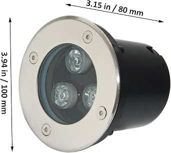 RSN 3W LED Underground Light IP67 Outdoor Buried Lamp Garden Lighting Cool White 6000K 12V for Pathway Patio [Energy Class A+]