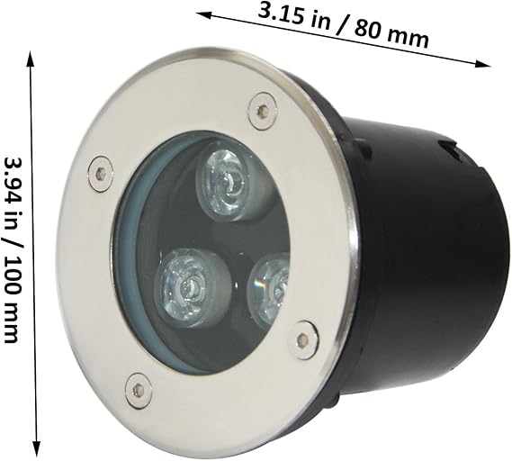 RSN 3W LED Underground Light IP67 Outdoor Buried Lamp Garden Lighting Cool White 6000K 12V for Pathway Patio [Energy Class A+]