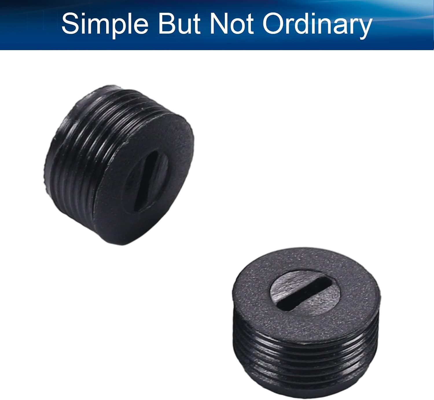 Bettomshin 20Pcs Carbon Brush Holder Caps, 15mm OD Black Carbon Brush Plastic Cover with Slotted Connectors, Motor Electric Brush Cover Replacement Parts For Hammer Grinder Power Tools