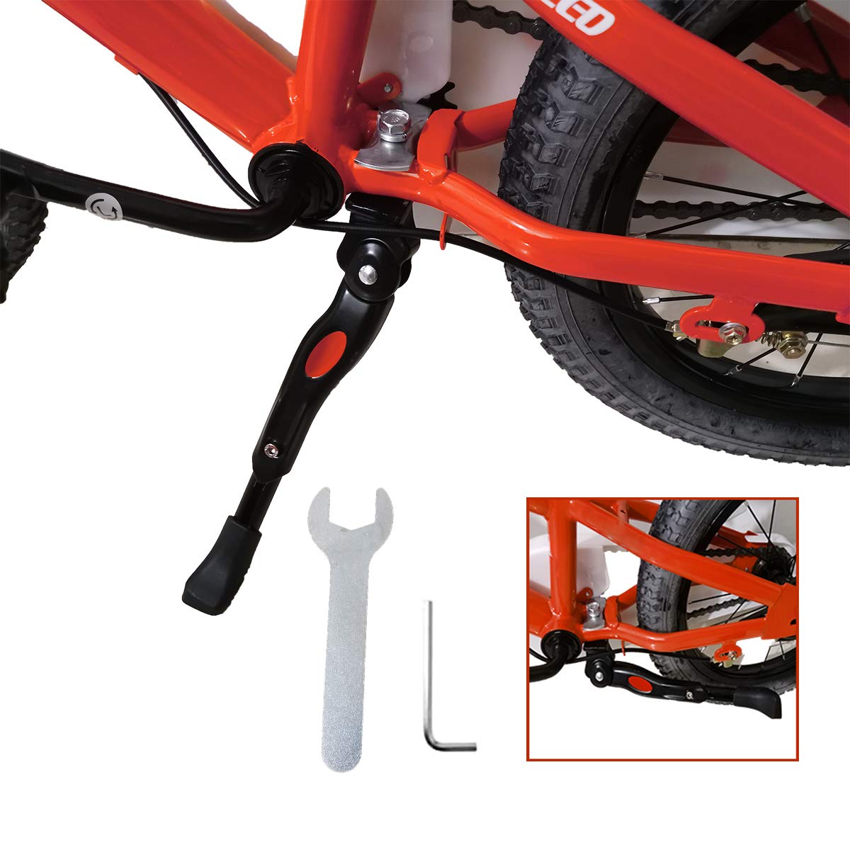 VECKUSON Kickstand for Kids Bike, Bicycle Kickstands Center Mount for 16 18 20 Inch Bicycles Adjustable Aluminum Alloy Kickstands for 16-18inch 18-20inch Mountain Bike