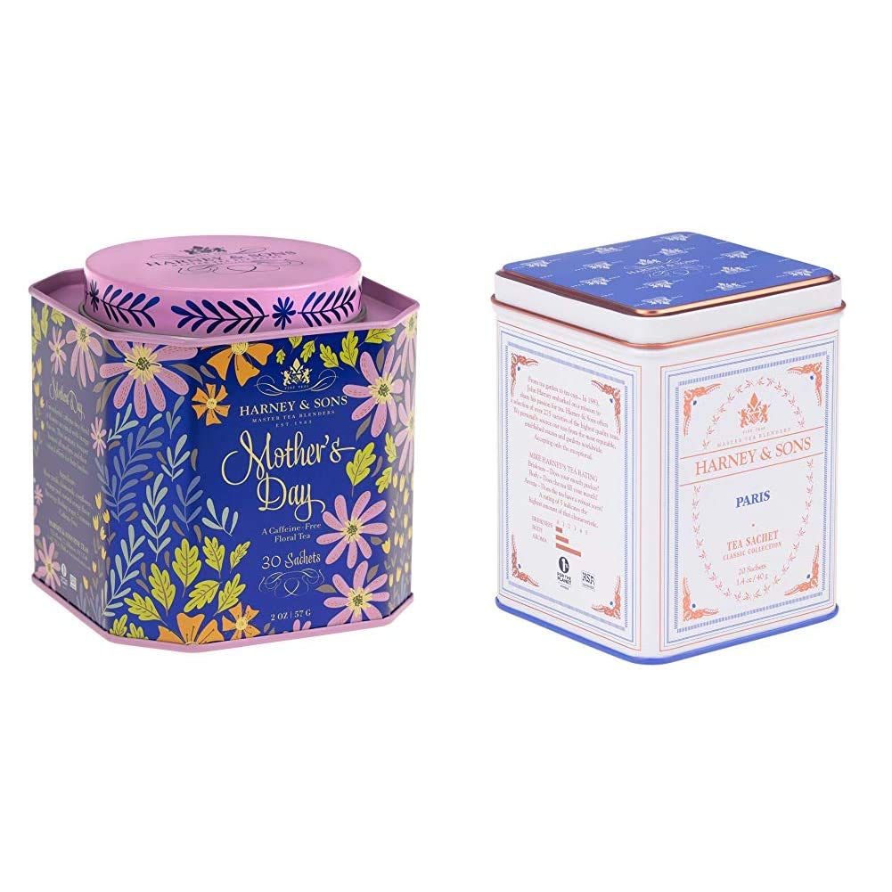 Harney & Sons Mother's Day Tea Tin (30 Sachets) and Paris Black Tea (20 Sachets)