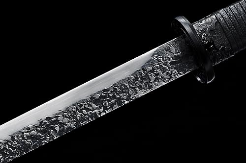Miniatura 6 de Espada de dragón negro fresco de 40 pulgadas, acero al carbono, hoja recta japonesa Ninjato