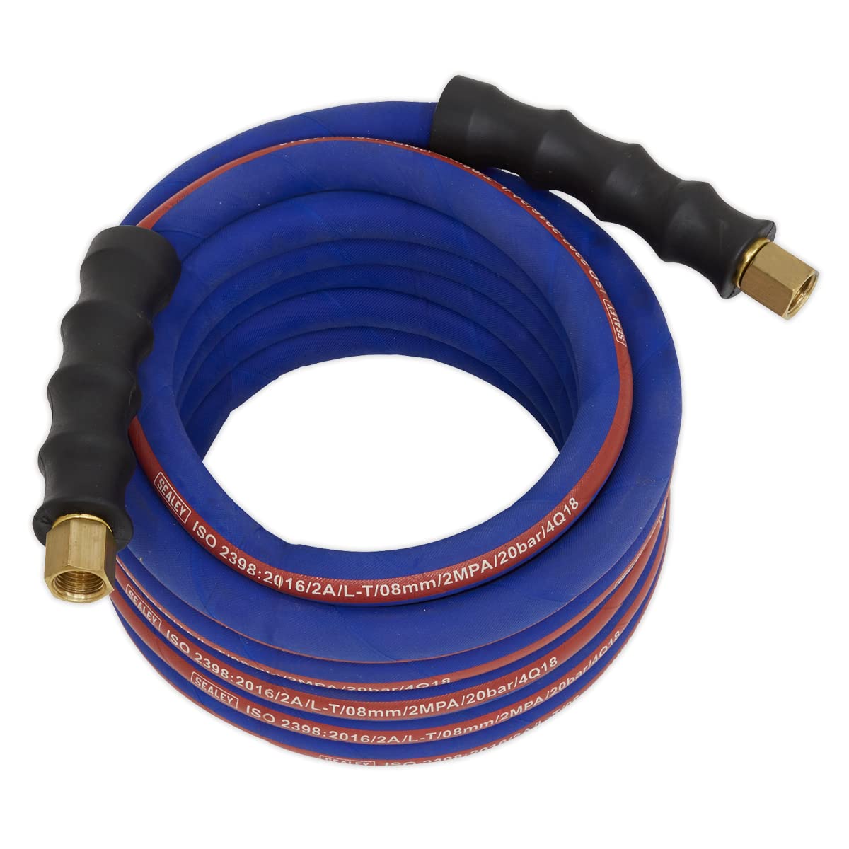 Sealey AH5R Air Hose 5m x Ø8mm with 1/4BSP Unions Extra-Heavy-Duty