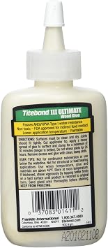 Titebond 141/1 Ultimate Holzleim (37 ml) für den Innen- und Außenbereich höchste Festigkeit beste Verarbeitbarkeit wasserfest 1 Stück ZL-141/1