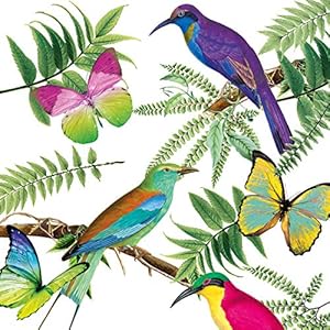Nouveau Tropical Birds papieren servetten, meerkleurig, 33 x 33, 20