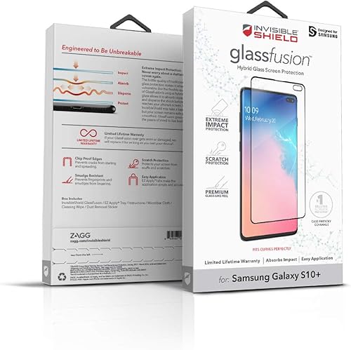 Miniatura 4 de ZAGG 200302956 Invisbleshield Glass Fusion - Vidrio híbrido de ingeniería - Protector de pantalla - Hecho para Samsung Galaxy S10+