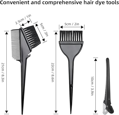 Miniatura 7 de ROOHUA 16 Pieces Hair Dye Coloring Kit- Hair Tinting Bowl, Hair agitator, Dye Brush, Ear Cover, Hairpin, Hair Coloring Cape For Hair Dye Tools