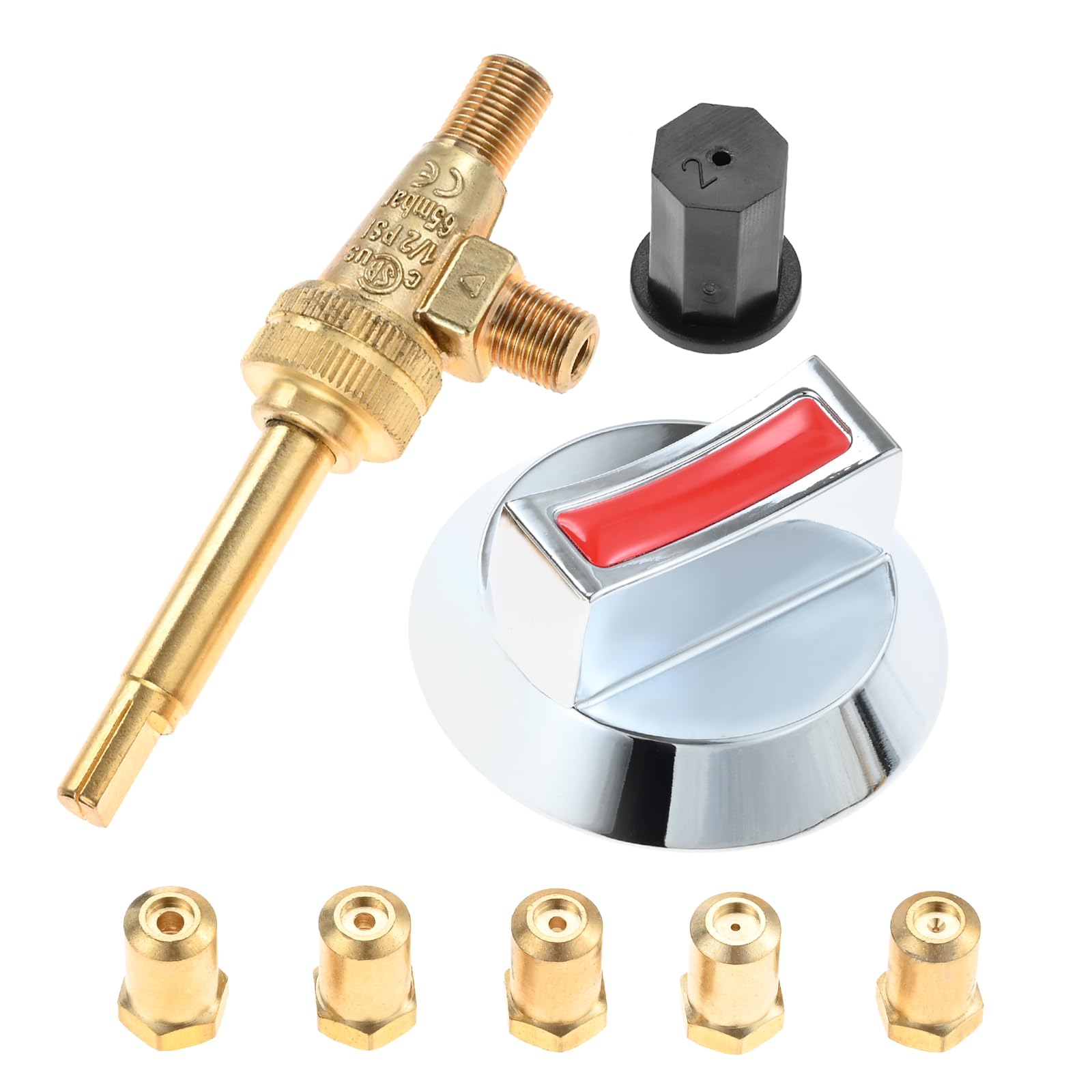 4418500200 Gas Burner Valve – 1/8 MPT X 3/8-27 Replacement For Jade Range – Horizontal Split Valve, 4-Pack, Compatible With JB, JHP, JTRH & KC Series