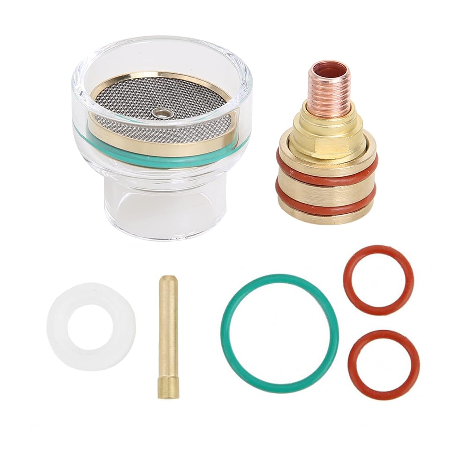 TFM53NCN Welding Torch Kit Glass Cup Collet Gas Lens 1.6mm/2.4mm Nozzle for WP-9/20 Argon Arc Nozzle(1.6mm)
