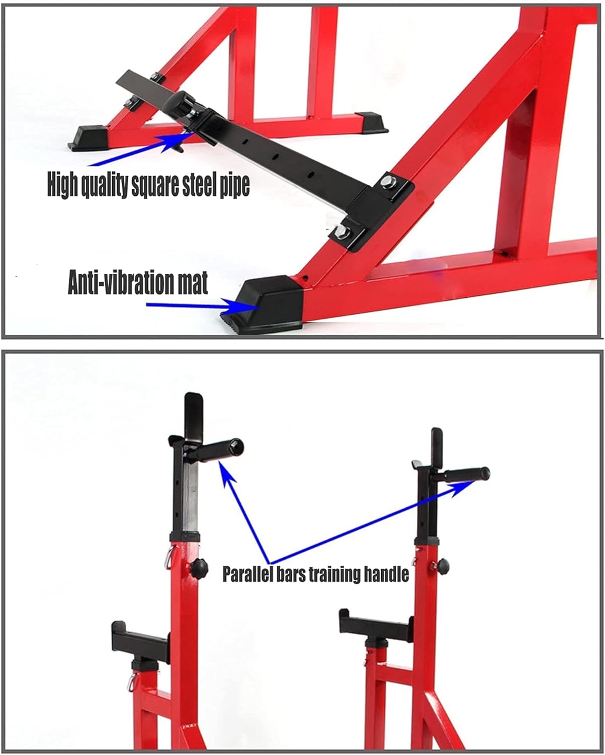 Adjustable Squat Barbell Rack Heavy-Duty Steel Dumbbell Rack Strength Training Home Fitness Equipment Load 500 Kg,