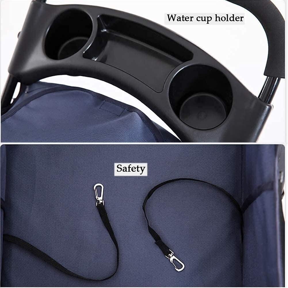 Stroller for Dogs Pet Rover Pet Stroller Cover Four Wheel Pet Stroller for Cat Dog and More Foldable Carrier Strolling Cart Multiple Colors (Purple)