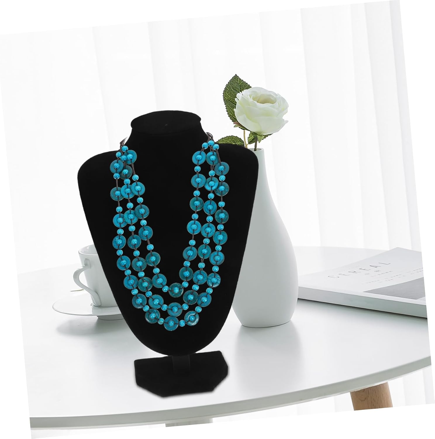 Jewelry Display Holder Stand Elegant Necklace Bust Rack for Stylish Jewelry Organization and Showcase for Retail Stores and Trade Shows