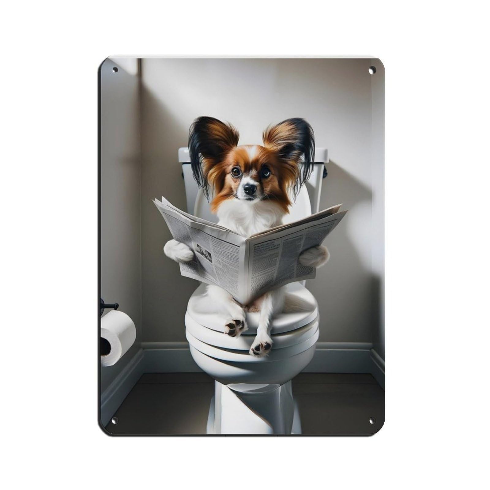 Lxwnze 30L X 40W Cm Papillon, Funny Bathroom Decor Retro Poster Metal Tin Sign Chic Art Retro Iron Painting Bar People Cave Cafe Family Garage Poster Wall Decoration 12X16inch(30X40cm)