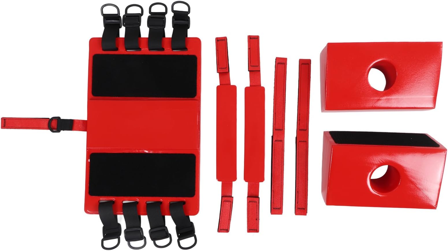 Universal Spine Board Head Immobilizer, Emergency Head Immobilizer with Adjustable Straps, NBR Cotton Head Fixation Device with Ear Holes for EMS EMT Medical