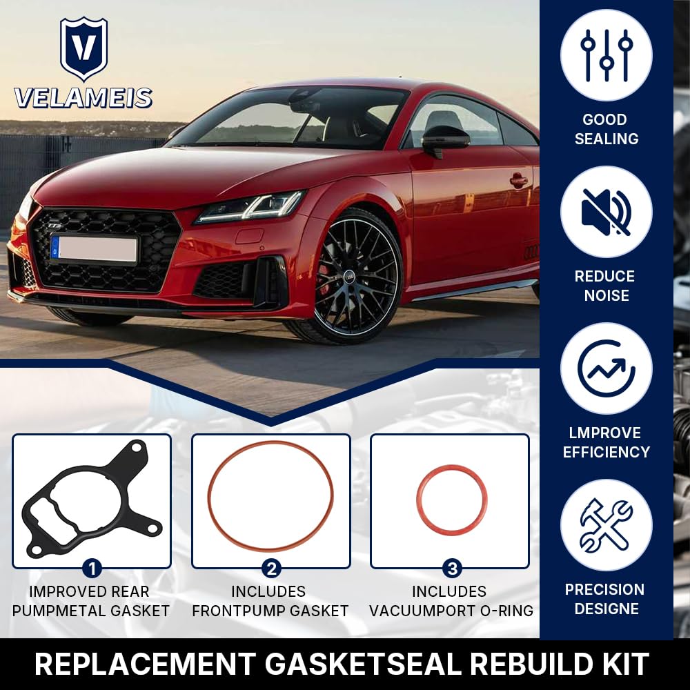 Replacement Vacuum Pump Rebuild Seal Gasket O-Ring 07K145100H Fits for VW Jetta Beetle Golf and for Audi TT RS 07K145100H 07K145100H 07K145215A 07K145215A 07K145100H