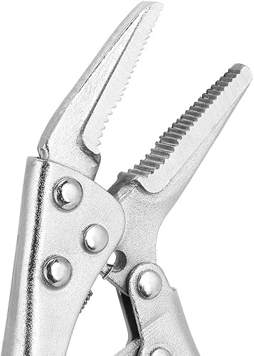 Miniatura 6 de Hilitand Juego de 2 alicates de bloqueo, boca de tierra de 4.3 pulgadas, 4.9 pulgadas, abrazadera de bloqueo de mandíbula recta, herramienta de