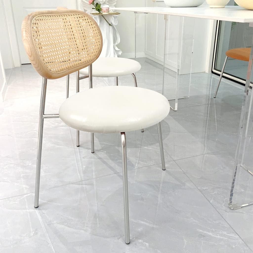 TemkIN Patio Dining Chairs, Rattan Chair, Lazy Backrest Balcony Lounge Seat, Outdoor Garden Dining Chairs, Home Casual Chair (Color : GRIS A, Size : 43 * 42.5 * 77.5cm)