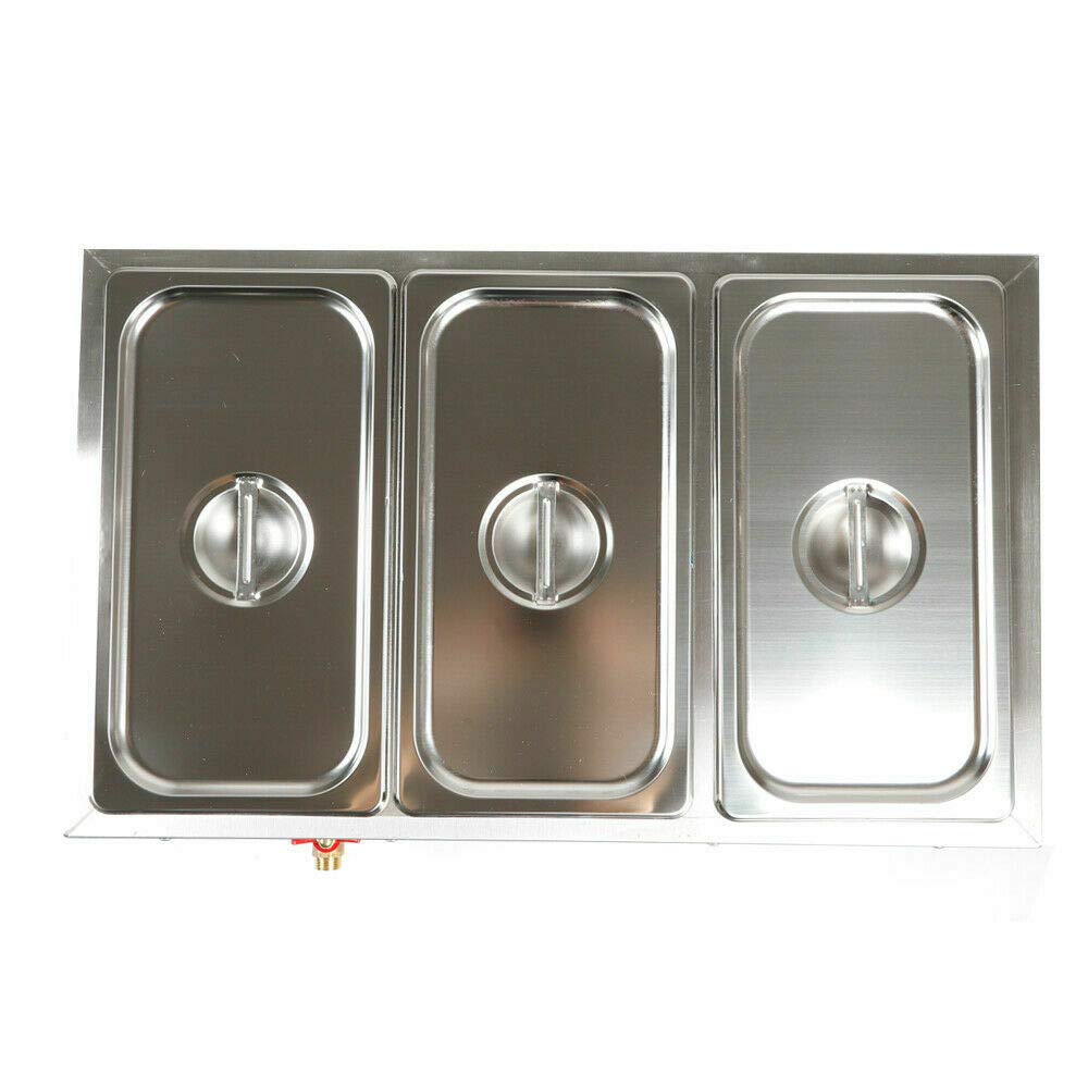 1/3 x 3 set di scaldabagni elettrici, 7 l, in acciaio inox, per bagnomaria calda