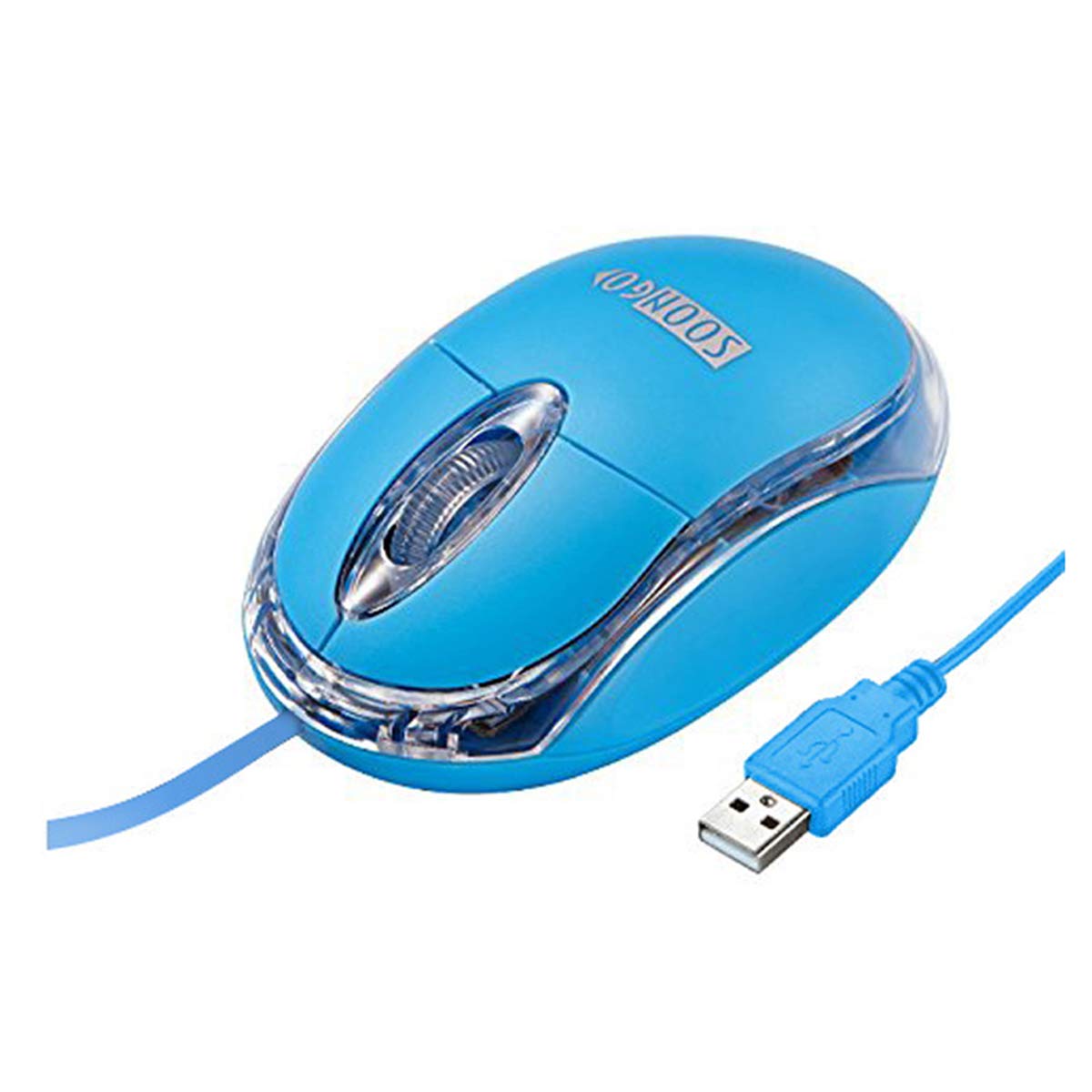 USB Wired Mouse Mini Blue Optical Wired Mouse for Laptop with LED Light Computer Notebook PC Mice for Kids Youngster and Lady Home and Office Use by Lxbest