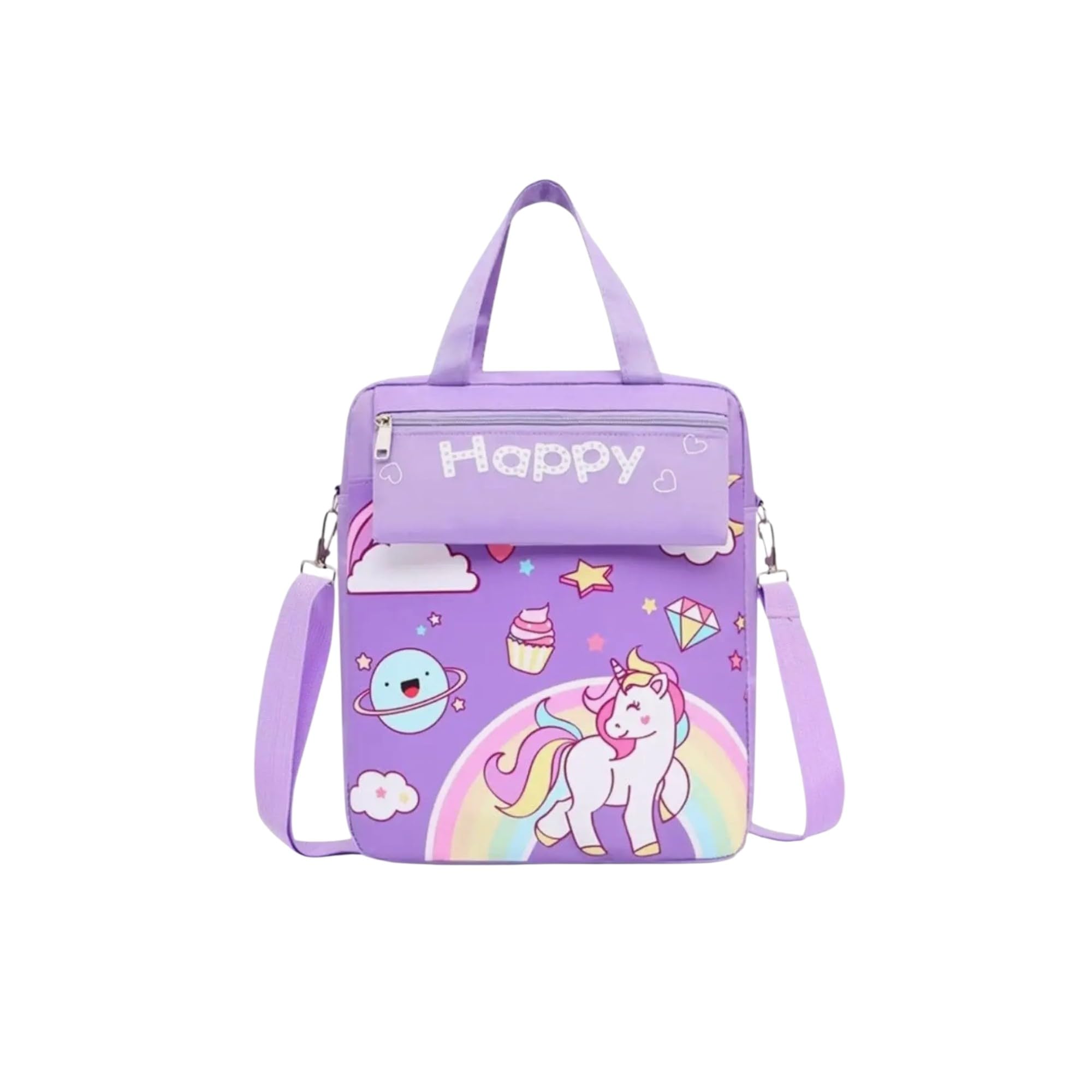 Unicorn Sling Bag for Girls, Purple, 3-in-1 Handbag, Crossbody and Backpack Tuition Bag, Pack of 01 Pc.-image-22