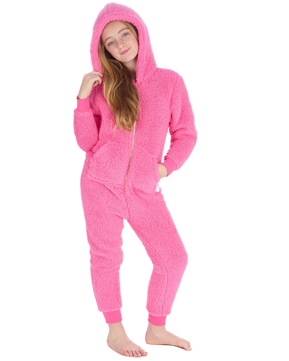 Kids Huggable Borg Hooded Onezee 18C1027 Bubblegum 11-12 Years