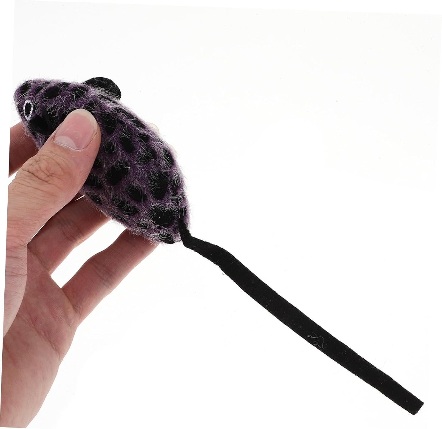 Plush Cat Mouse Soft Interactive Cat Chew with Leopard Print Kitten Play Stimulates Hunting Instincts and Exercise