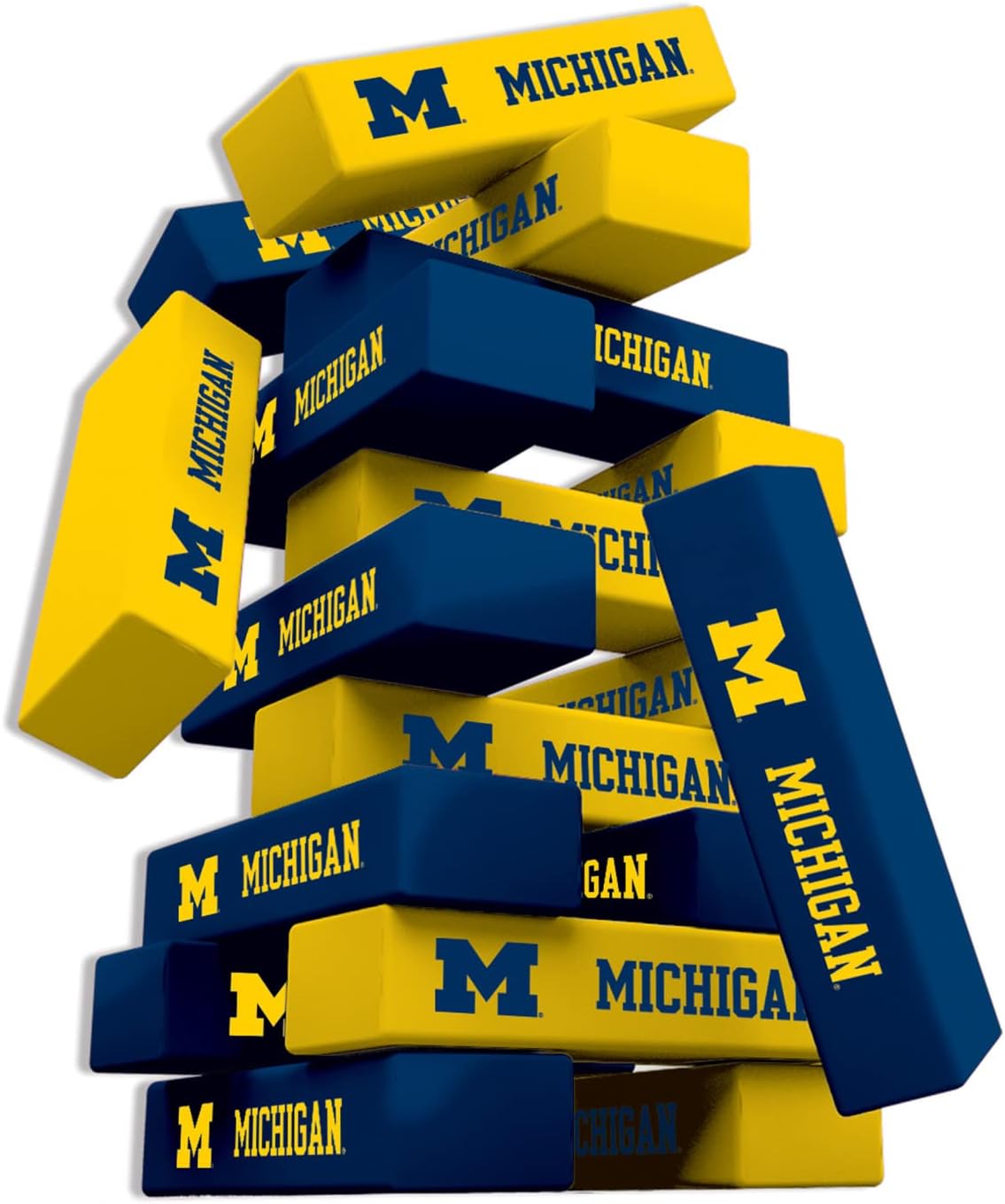 MasterPieces Game Day - NCAA Michigan Wolverines - Officially Licensed Tumble Tower, Real Wood Blocks
