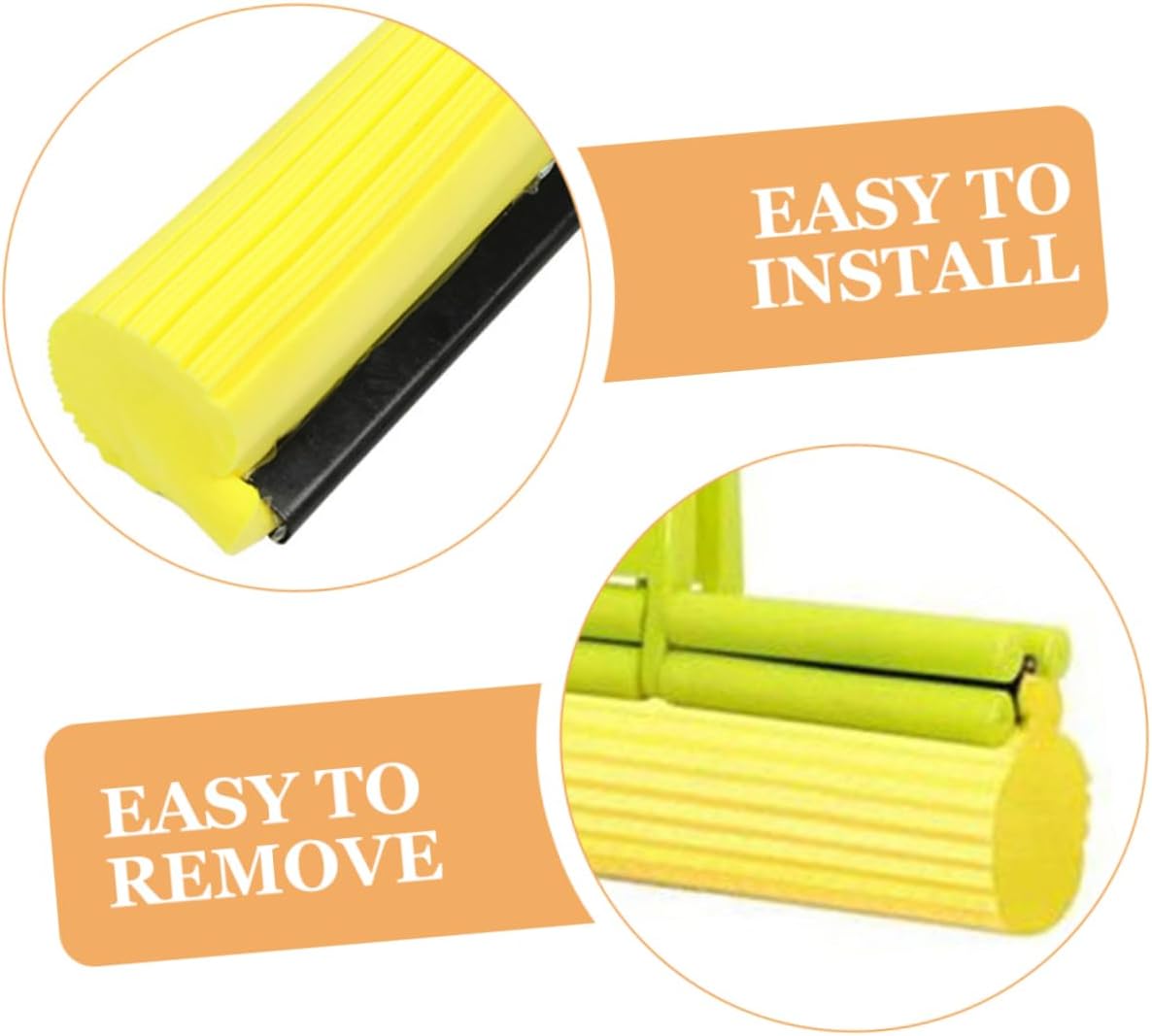 2pcs Sponge Mop Head Replacement Super Absorbent Roller Mop Refills for Hardwood Tile and Laminate Floors for Home and Commercial Cleaning