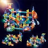 Magnetic Tiles Building Blocks,75 PCS Magnetic Marble Run Blocks 3D Clear Magnets STEM Educational C