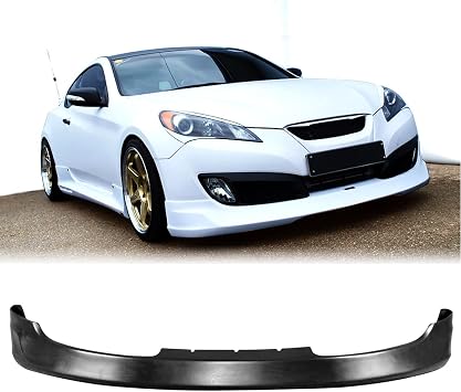 Front Bumper Lip Chin Spoiler, Compatible with 2010-2012 Hyundai Genesis Coupe, MS Style PolyurethanePU Front Lower Splitter Protector, Unpainted Black, 1 PC
